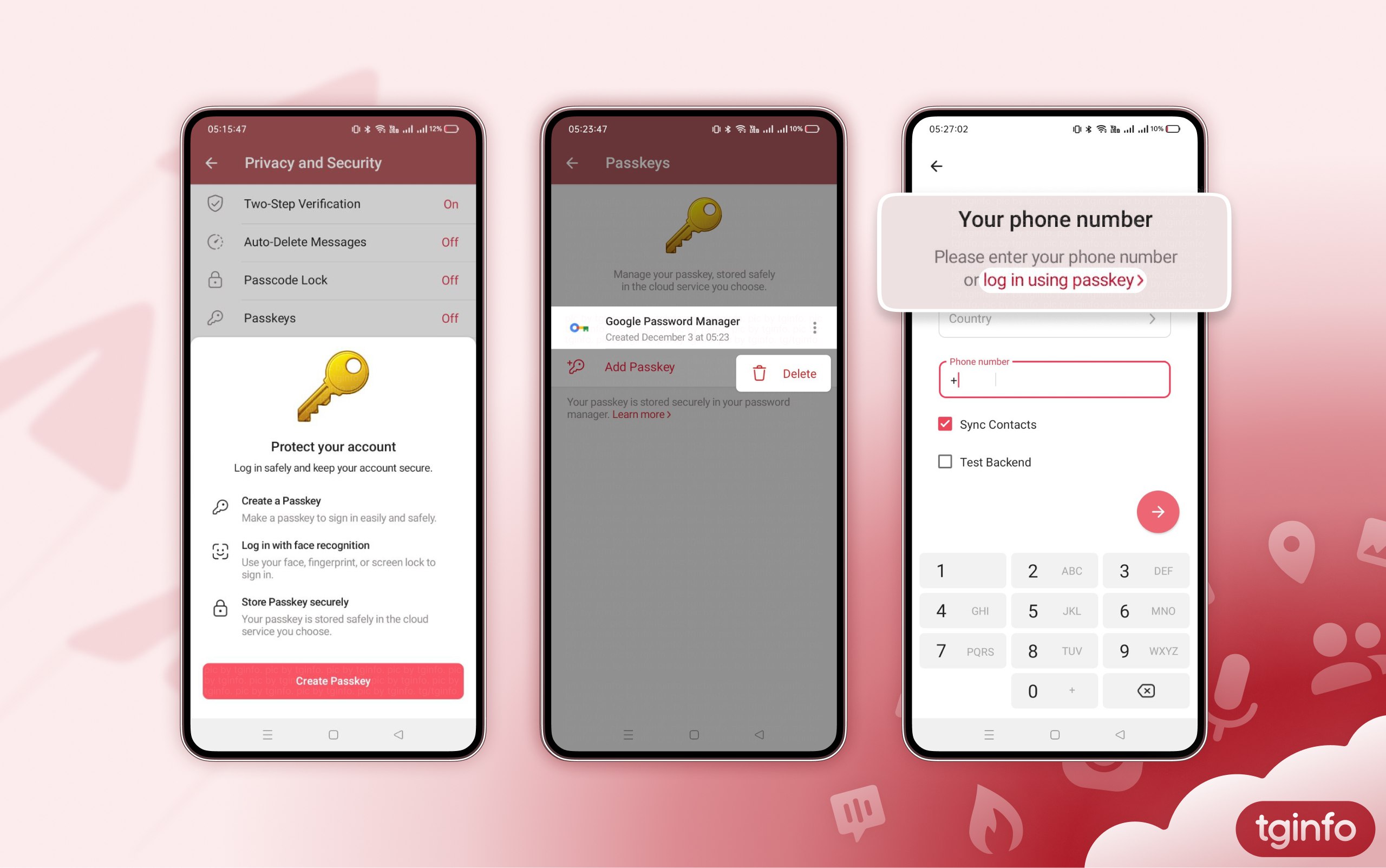 В Telegram готовят новую функцию авторизации с помощью ключей доступа (Passkey), которая избавит пользователей от необходимости вводить номе — иллюстрация 1