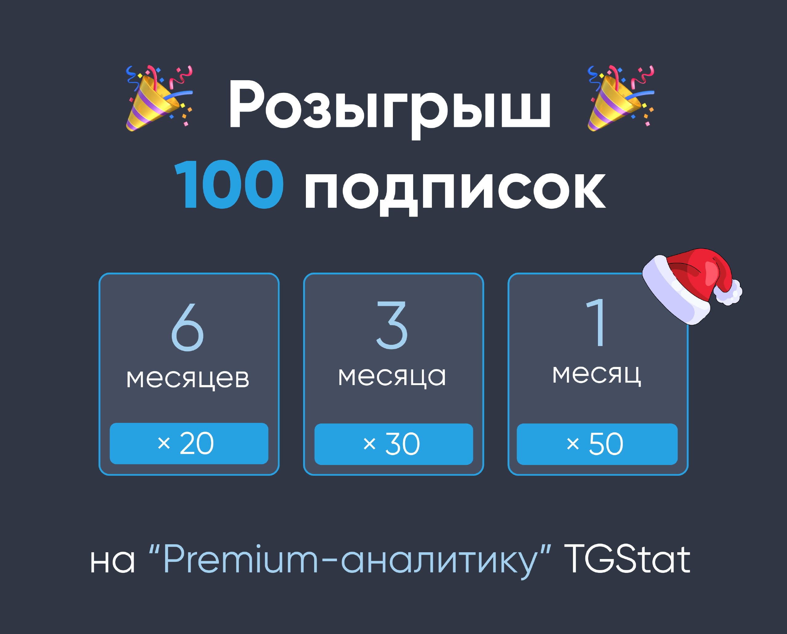 Участвуйте в розыгрыше 100 подписок на Premium-аналитику TGStat — иллюстрация 1